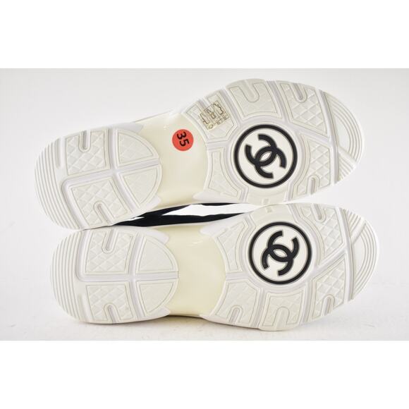 Chanel 20C Mens Blue White CC Logo Low Top Lace Up Runner Trainer Sneaker 44 11 - Picture 12 of 12